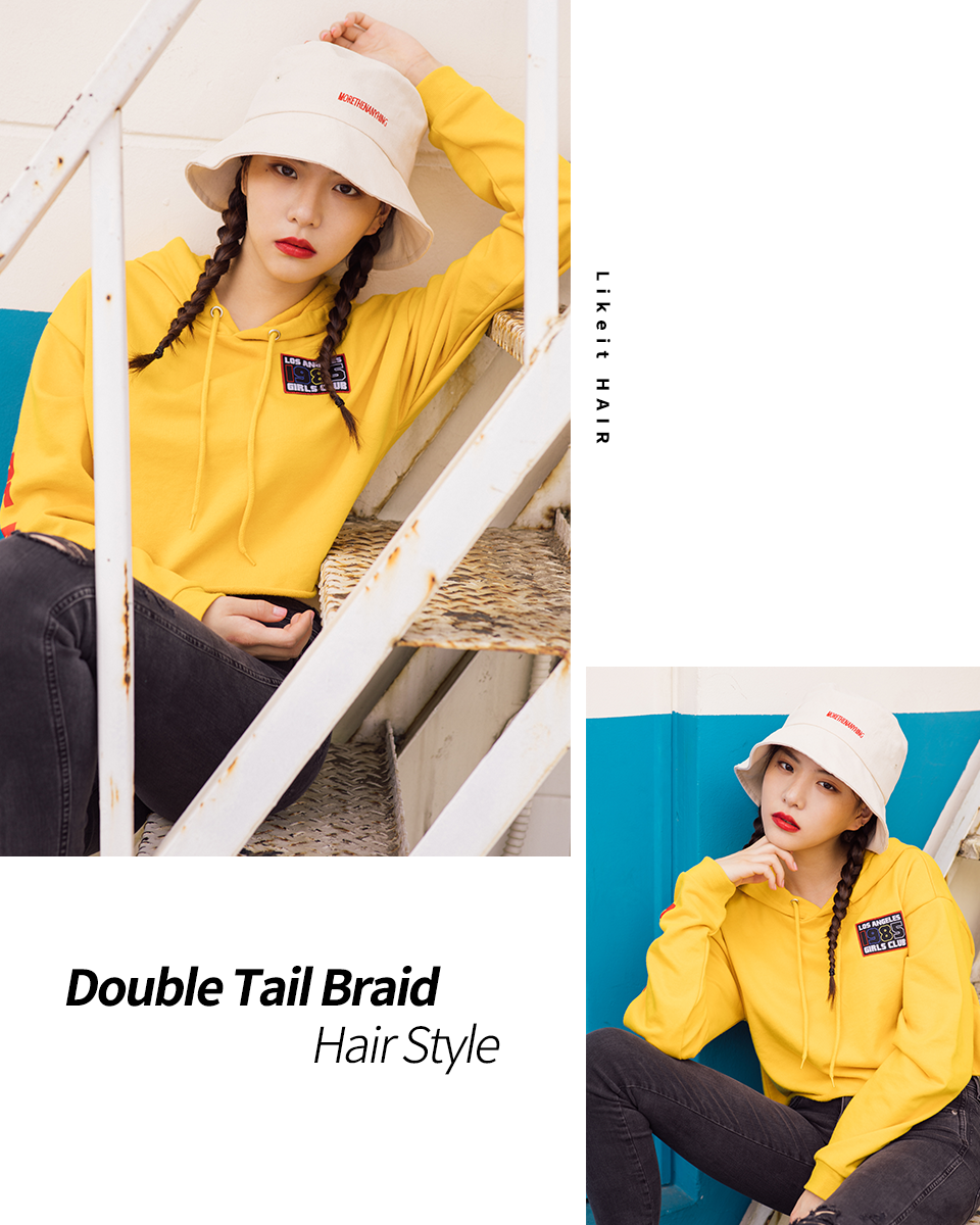 Double Tail Braid Hair Style