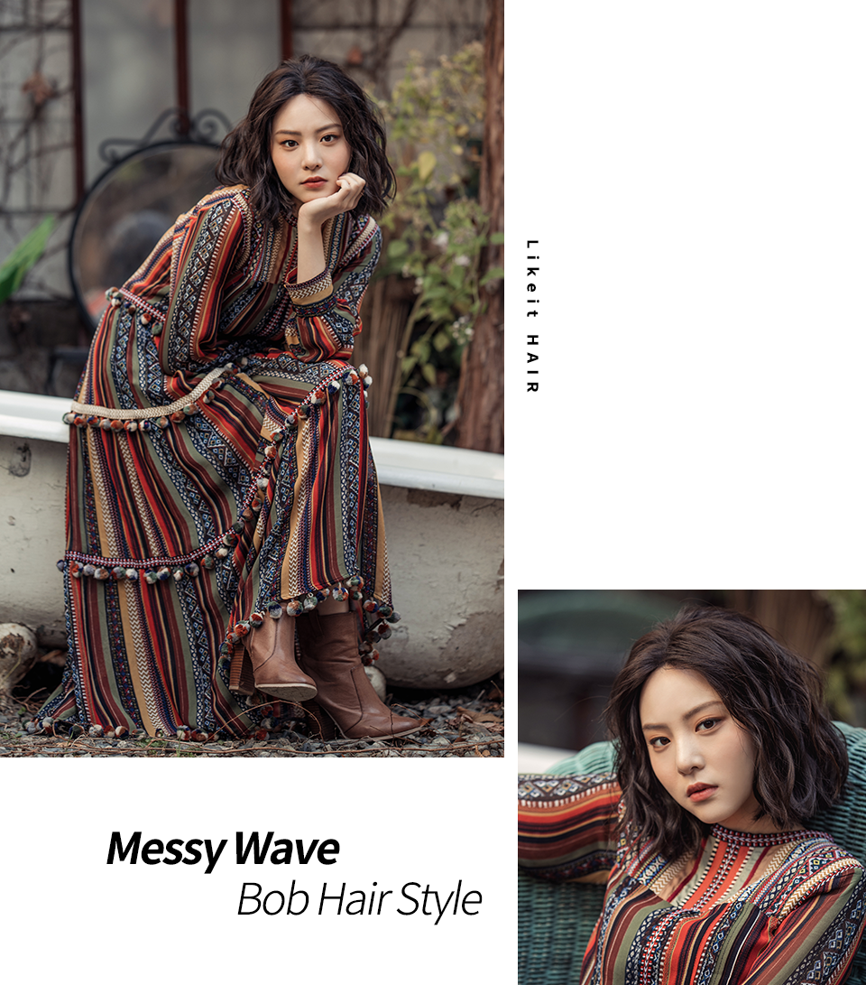 Messy Wave Bob Hair Style