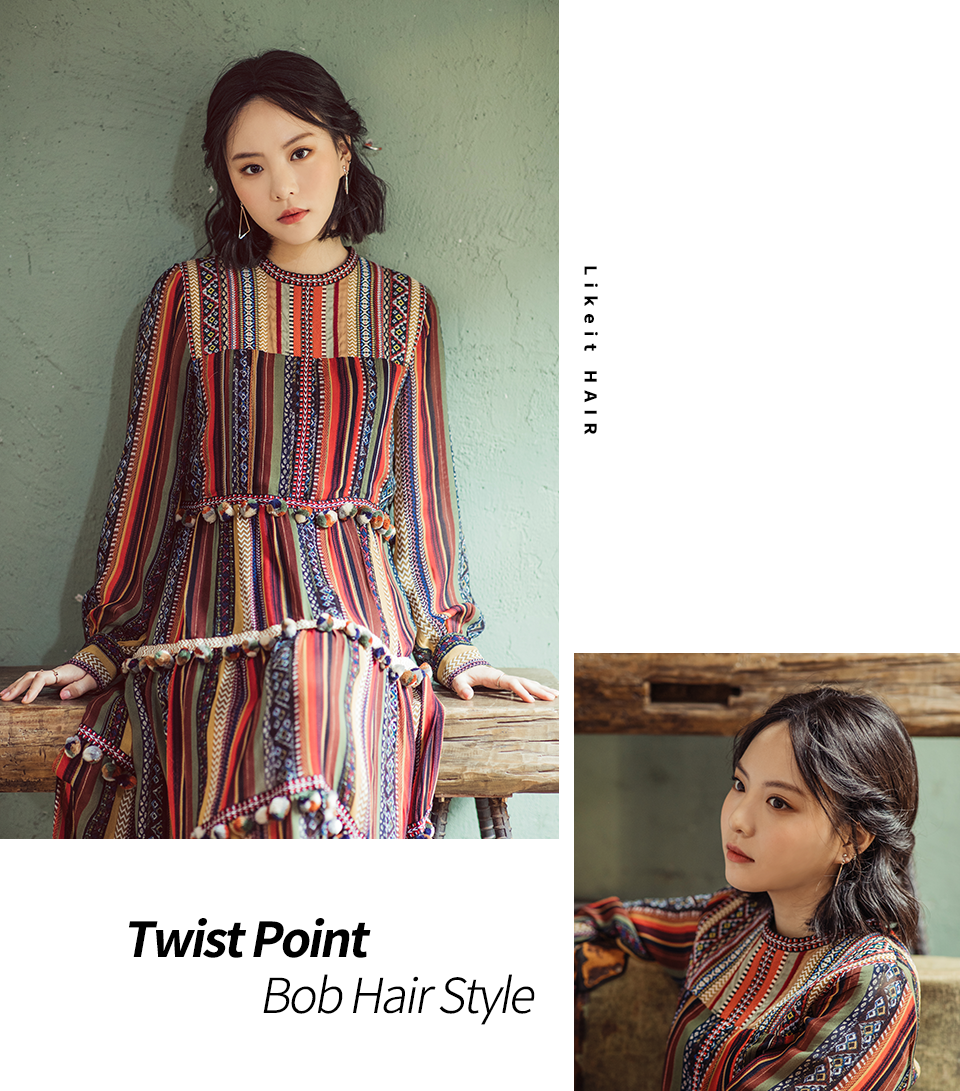 Twist Point Bob Hair Style