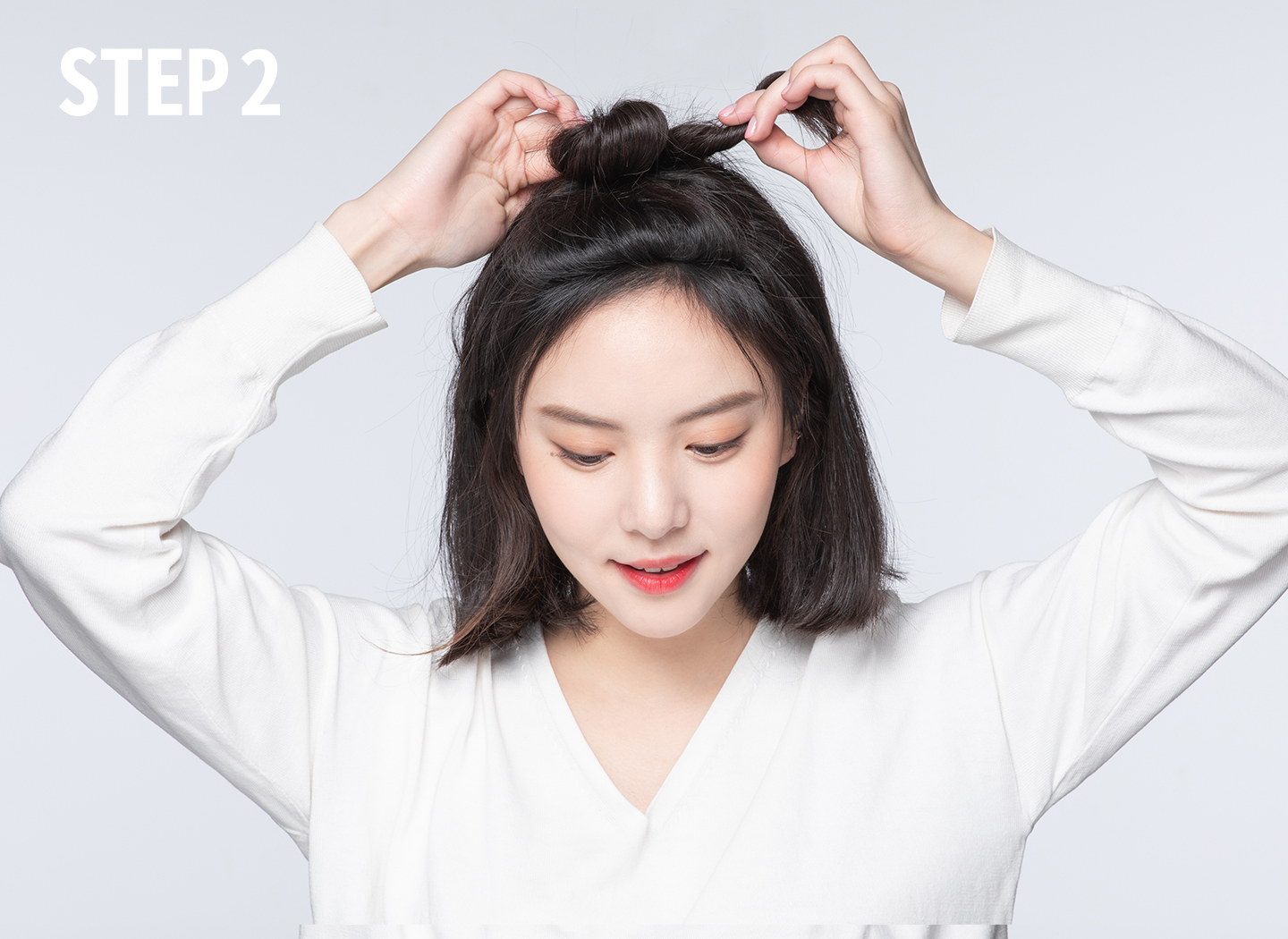 하프 업 번 헤어하는 방법 2