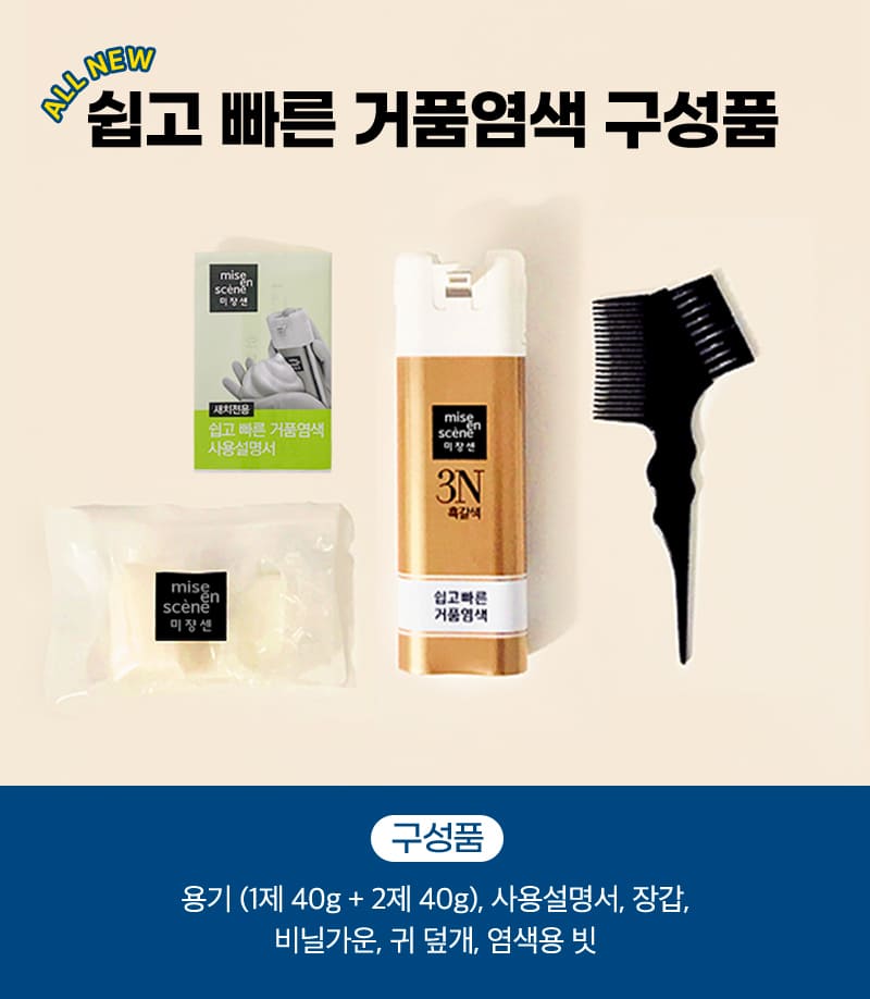 ALL NEW 쉽고 빠른 거품염색 구성품