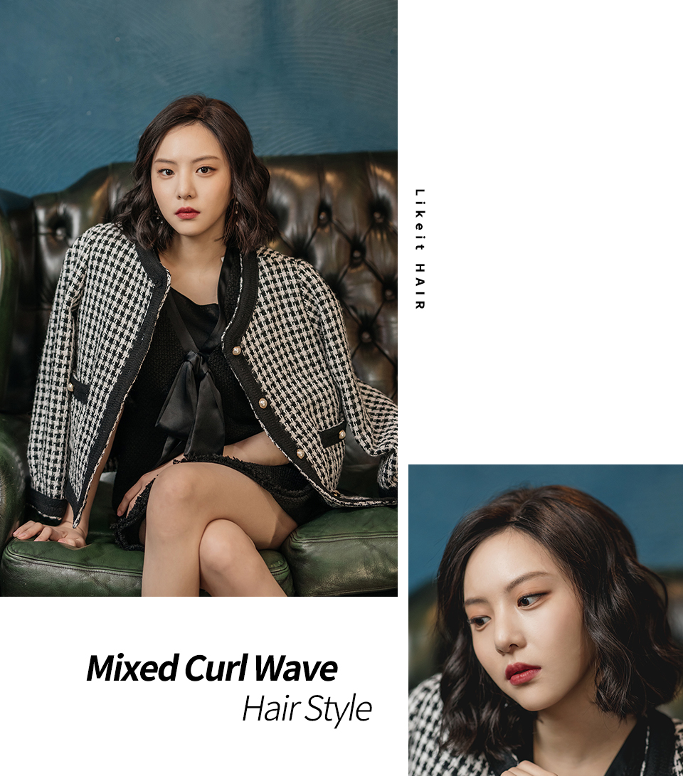 Mixed Curl Wave Hair Style