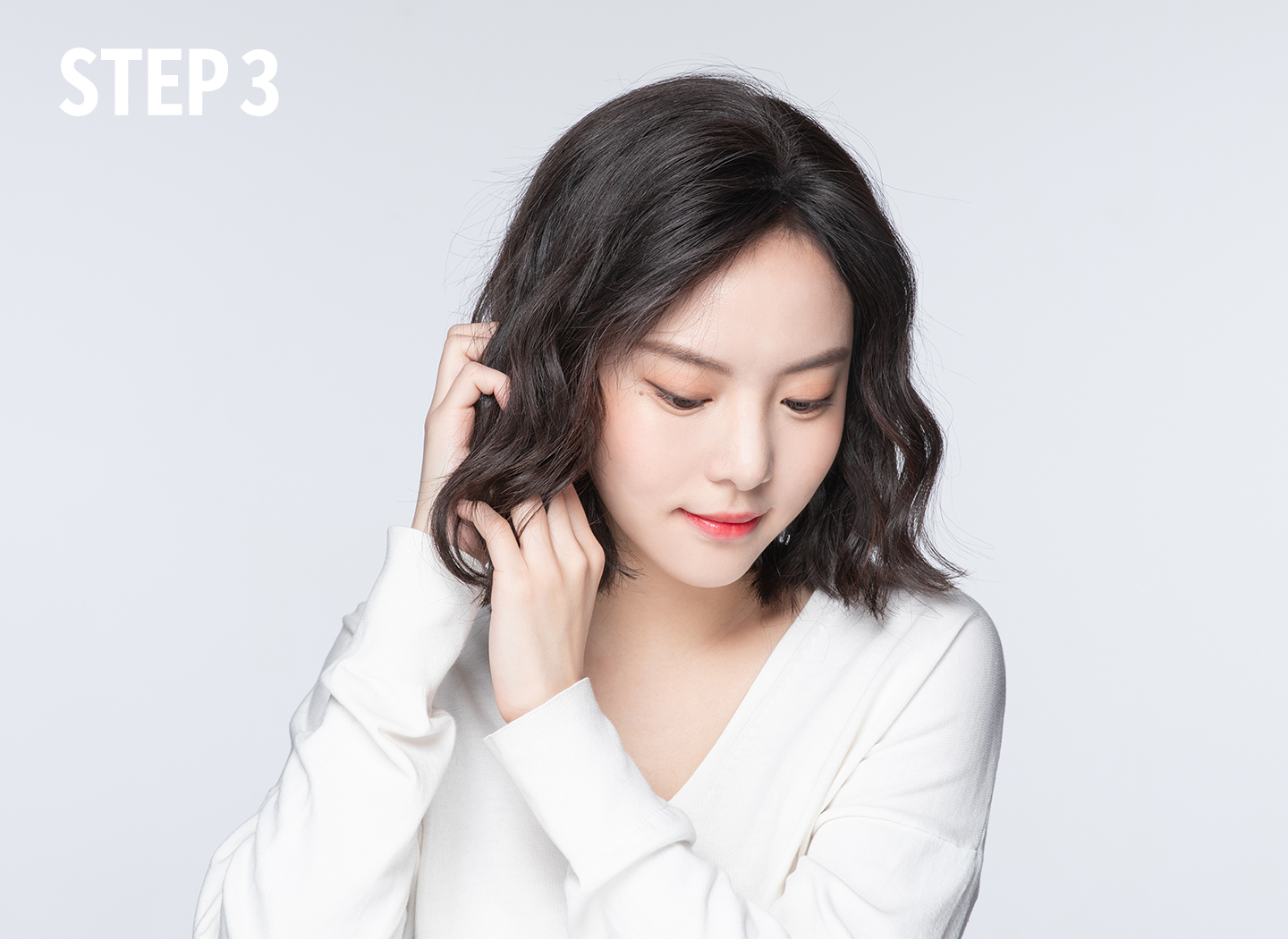 how to Mixed Curl Wave Hair Style 3