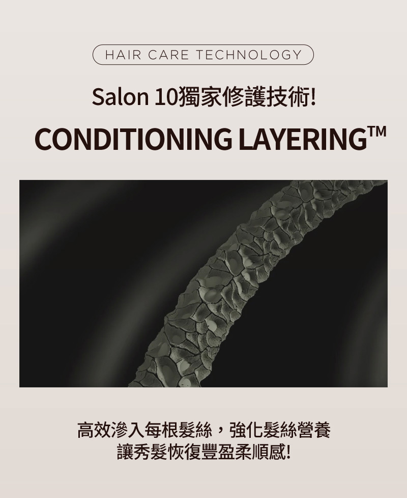 Hair care technology - Salon 10獨家修護技術! Conditioning Layering™