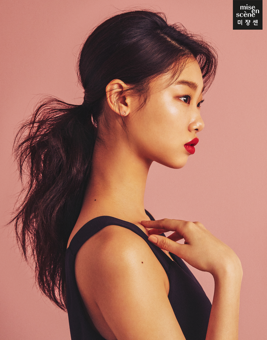 볼륨 니트 포니테일 헤어스타일